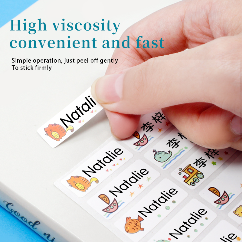 Name Tag Sticker Customize Stickers Waterproof Personalized Labels Children School Stationery Water Bottle Pencil dinosau