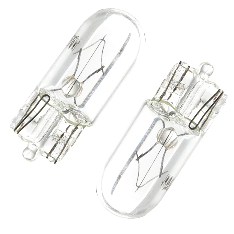 10 x branco t10 w5w 501 194 lâmpada de sinal transparente vidro 12v 5w branco quente w2.1x9.5d único filamento lâmpada do carro luz automática