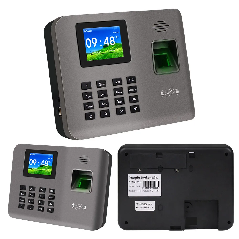 2,4 дюймовая биометрическая машина для отпечатков пальцев Realand, RFID-карта, TCP/IP/USB, программное обеспечение для устройства проверки/проверки работников