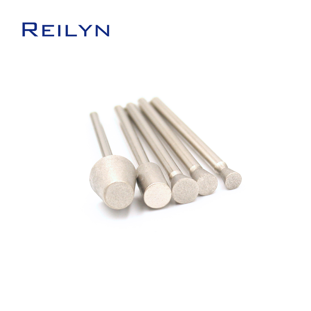 3.17mm Diamond grinding Bits 50 pcs 80# 120# 400# diamond bit dremel polishing Head Grinding burr for dremel drill tools