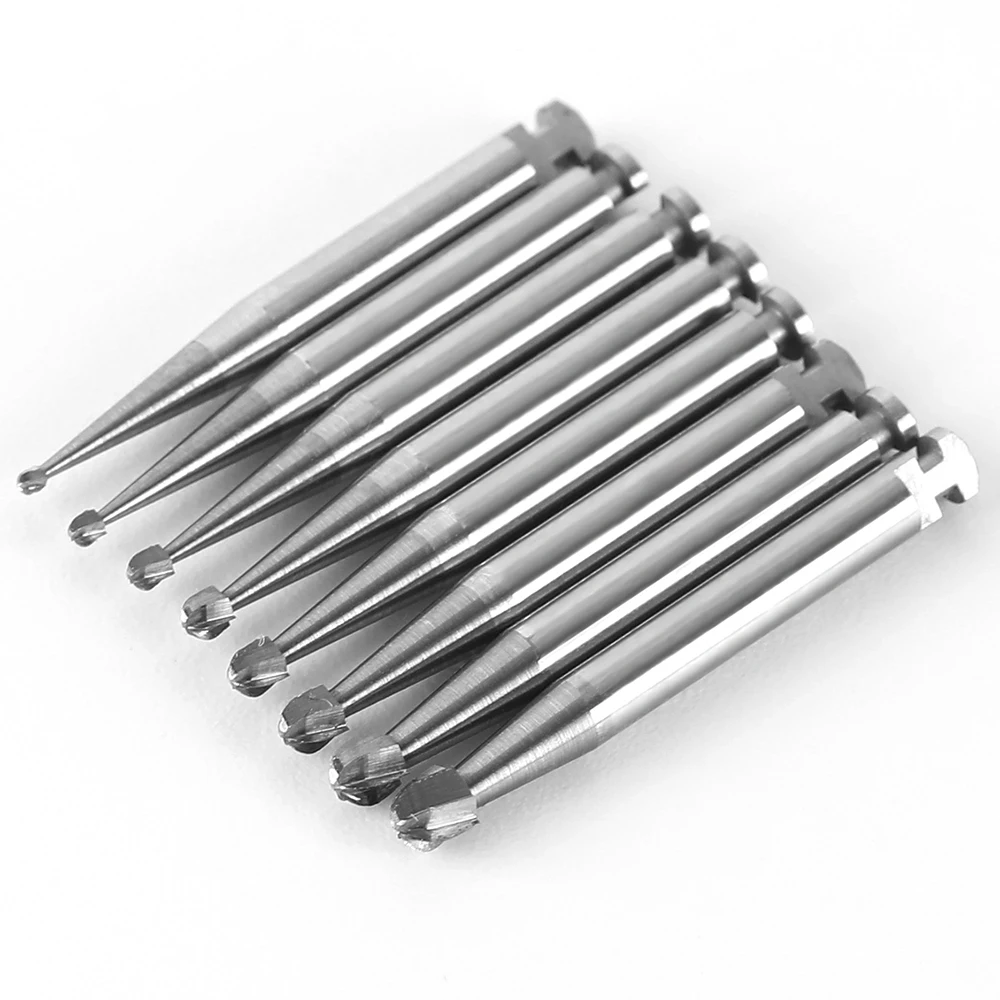 AZDENT 5 ชิ้น/กล่องทันตกรรมทังสเตนคาร์ไบด์ Burs Low Speed รอบ RA Series สําหรับทันตกรรม Lab หรือ Clinic Shank Dia. = 2.35 มม. ความยาว = 22.5 มม.