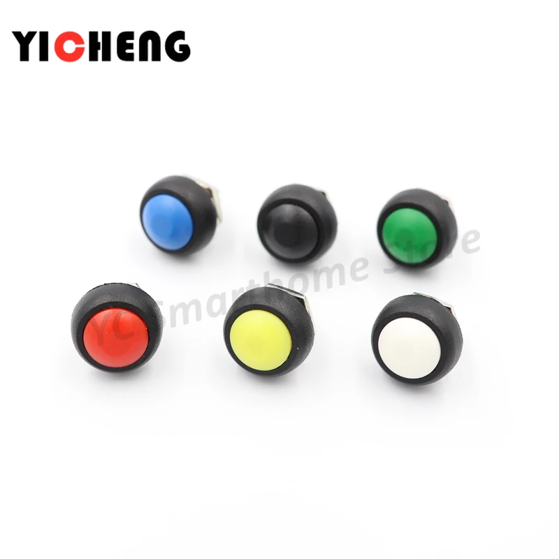 6 pz PBS-33B interruttore a pulsante 12MM piccolo interruttore di ripristino automatico impermeabile rotondo interruttore di ripristino senza blocco di alimentazione sferico