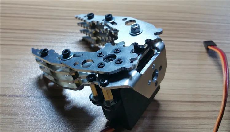 Garra de Robot de Metal plateado, pinza de aleación de aluminio, brazo robótico de mano con Servo MG996r para Arduino, piezas de juguete de vástago de Proyecto de bricolaje