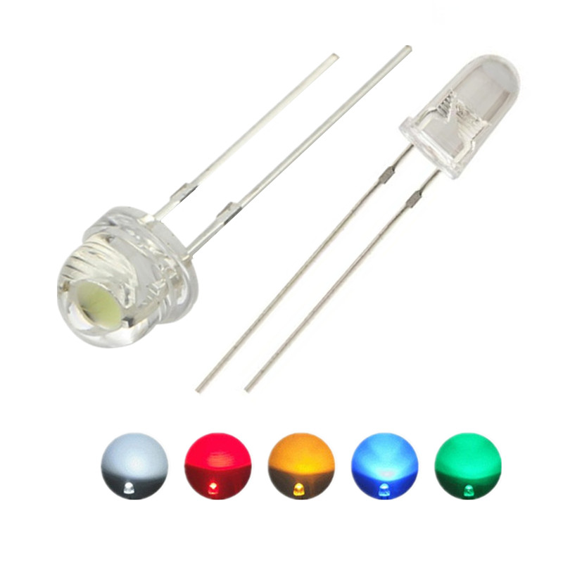 LED 5V 12v 5mm 3mm cuenta SMD f5 f3 sombrero/lámpara redonda dip led USB luz de coche blanco rojo verde azul amarillo chip 10 Uds