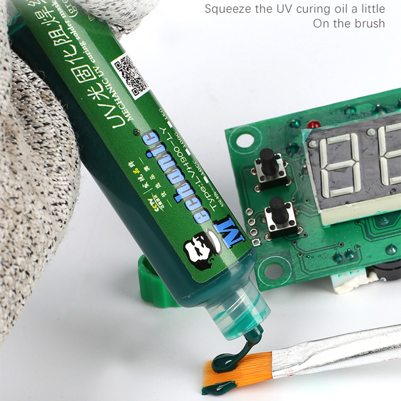 MECHANIC UV Light Curing BGA PCB Solder Mask Ink Green Welding Oil Paint Prevent Corrosive Arcing