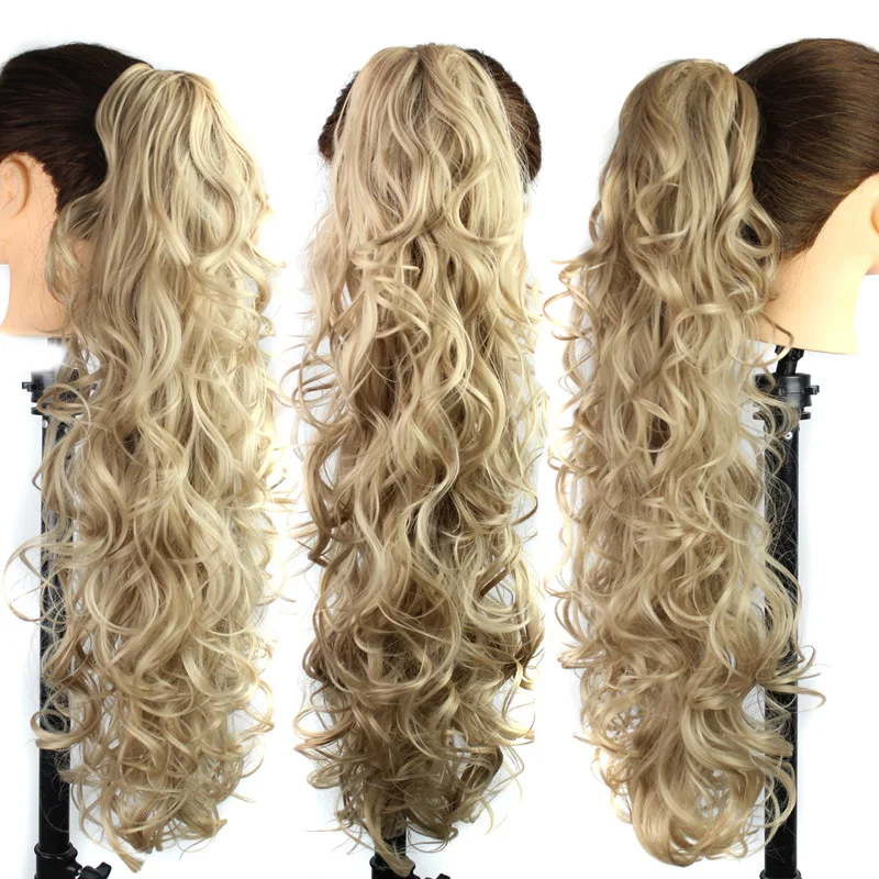 Sang Trọng Cho Bện 76Cm 210G Dài Lượn Sóng Nhiệt Độ Cao Sợi Tóc Tổng Hợp Miếng Móng Vuốt Kẹp Đuôi Ngựa Phần Mở Rộng Cho phụ Nữ