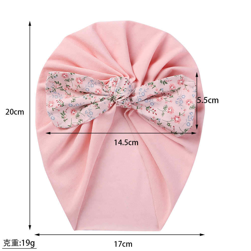 Gorro con estampado de flores para bebé, gorro bonito con orejas de oso para recién nacido, gorro para niño y niña, gorros, turbante de tela súper suave
