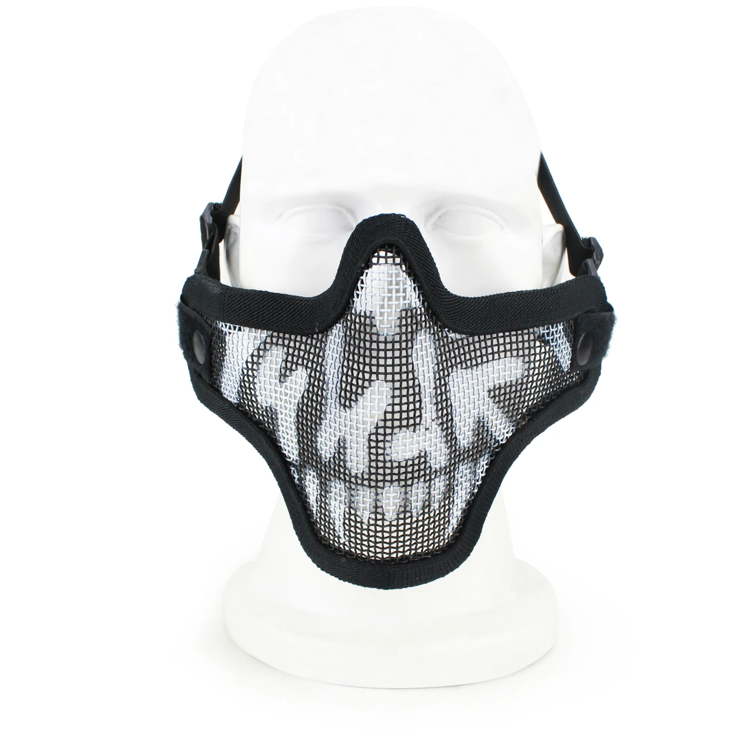 ยุทธวิธี Paintball หน้ากากเหล็ก Airsoft ตาข่ายลวดเหล็ก Skeleton V1 Half Face หน้ากากป้องกันสำหรับขี่จักรยานกลางแจ้ง Wargame