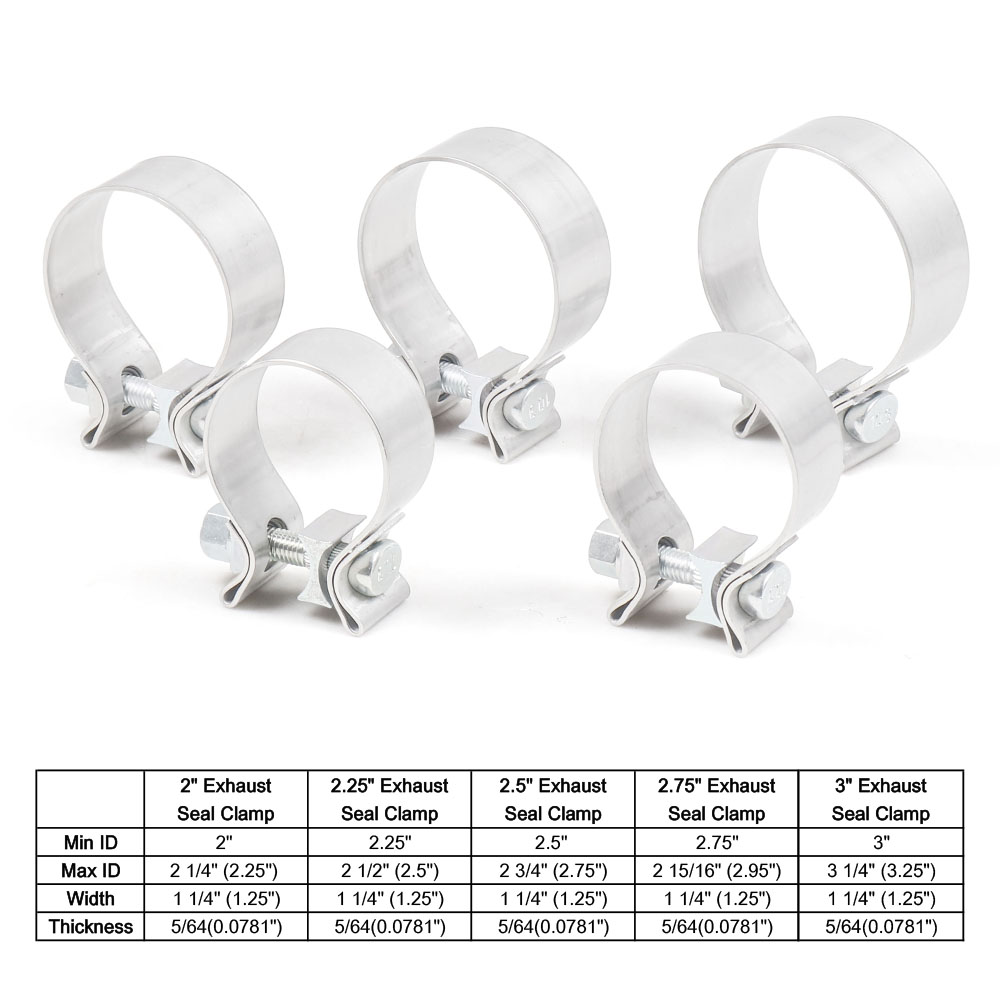 2.0 "2.25" 2.5" 2.75" 3.0" 304 ステンレス鋼 Accuseal クランプバットジョイントナローバンド排気シールクランプ排気スリーブ