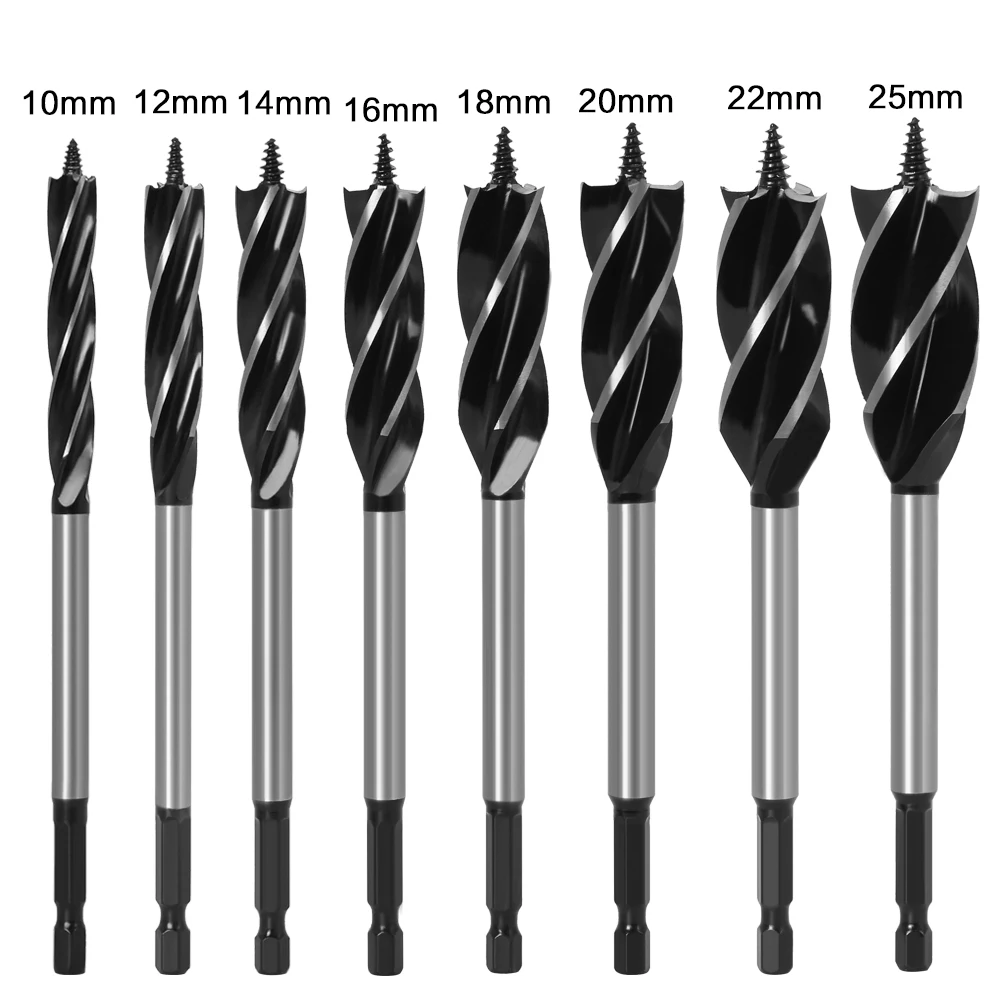 4-9Pc Xoắn Bộ Mũi Khoan Gỗ Nhanh Cắt Auger Thợ Mộc Joiner Dụng Cụ Mũi Cho Cắt Gỗ phù Hợp Cho Chế Biến Gỗ