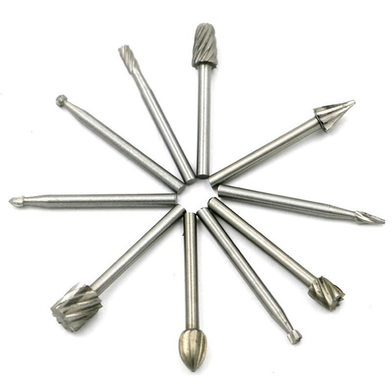 Bộ 10 Bộ HSS Titanium Cho Dremel Định Tuyến Quay Xay Quay Tập Tin Cắt Khắc Gỗ Chạm Khắc Dao Dụng Cụ Cắt Phụ Kiện