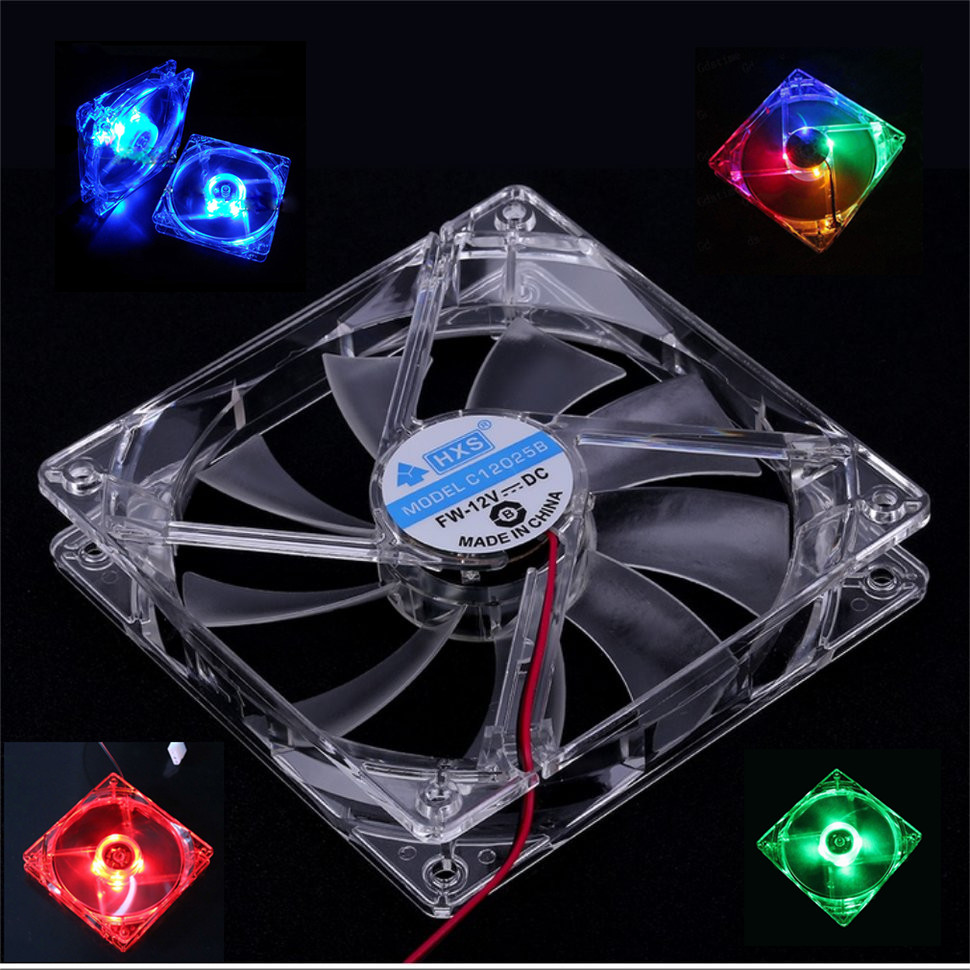12 V 0,20 A 80 mm CPU-Kühlerlüfter, 4 LEDs, leiser PC-Computergehäuse-Kühler, Lüfter, Mod, blaues und farbenfrohes Licht