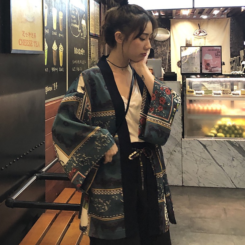 Phụ Nữ Áo Cardigan Đi Biển Phong Cách Mùa Hè Phối Ren Nữ Retro In Đời Boho Tay Cánh Dơi Chống Nắng Áo Sơ Mi Cao Cấp