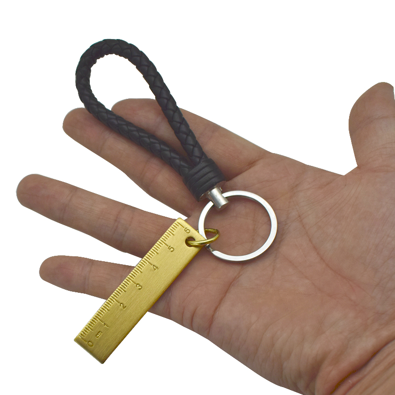 Mini Portable Golden Brass Ruler With Hang Vintage Metal Measure Tools Small Stationery Accessories 6cm Scale Straightedge Gift