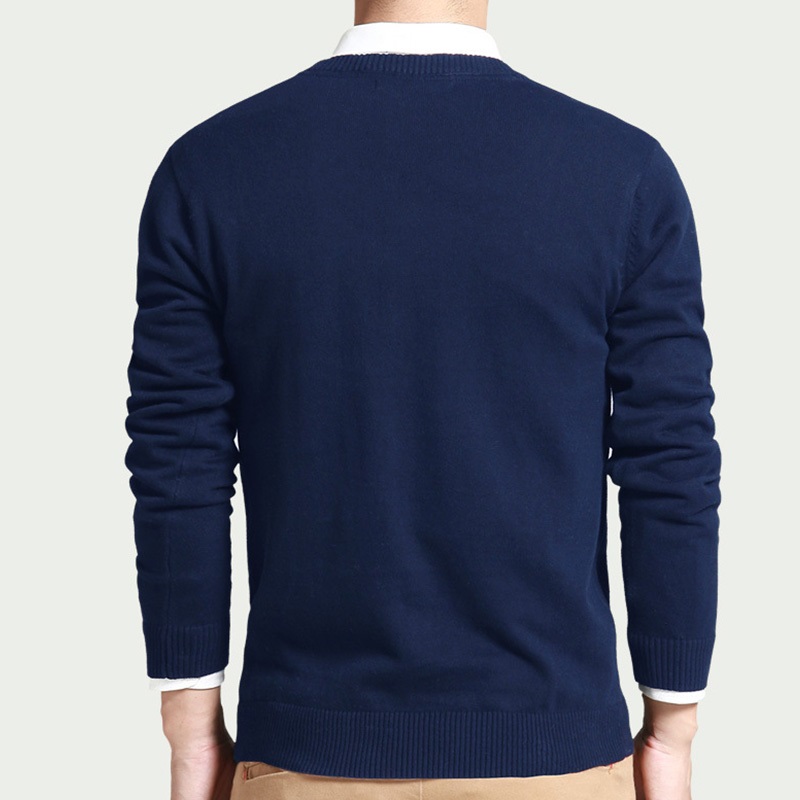 Camisola de algodão masculina manga longa pullovers outwear homem com decote em v blusas masculinas marca moda solta ajuste roupas de tricô estilo coreano