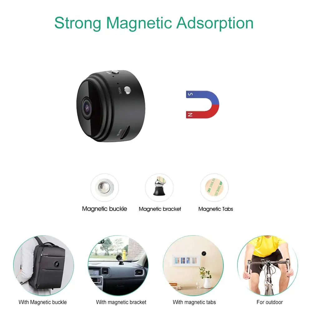 Micro hogar inalámbrico vídeo CCTV Mini vigilancia de seguridad con Wifi IP Camara Sensor infrarrojo CMOS 2MP cámara de alarma telefónica