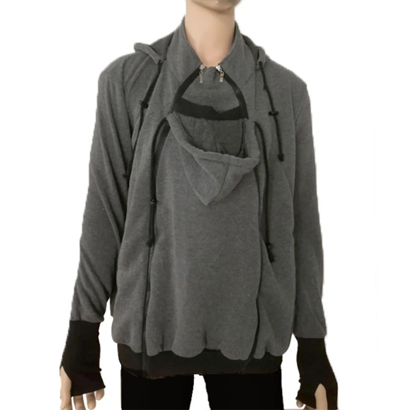 Outono inverno canguru bebê portador com capuz hoodies moletom para o pai babywearing jaqueta multifuncional canguru roupas