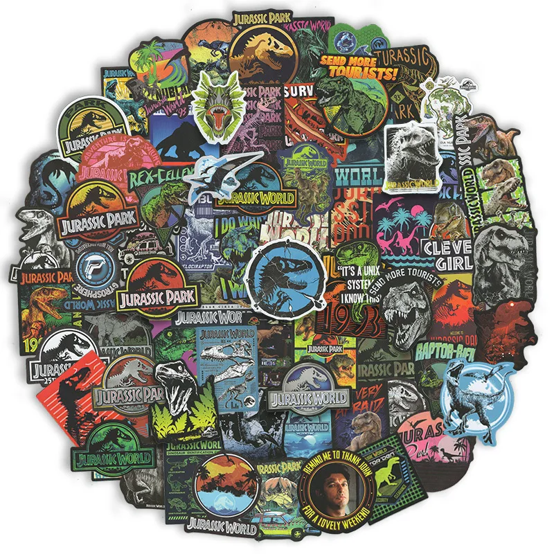 50/75 unids/pack Jurassic Park dinosaurio animales pegatinas de grafiti para muebles DIY silla juguete coche maletero ordenador motocicleta