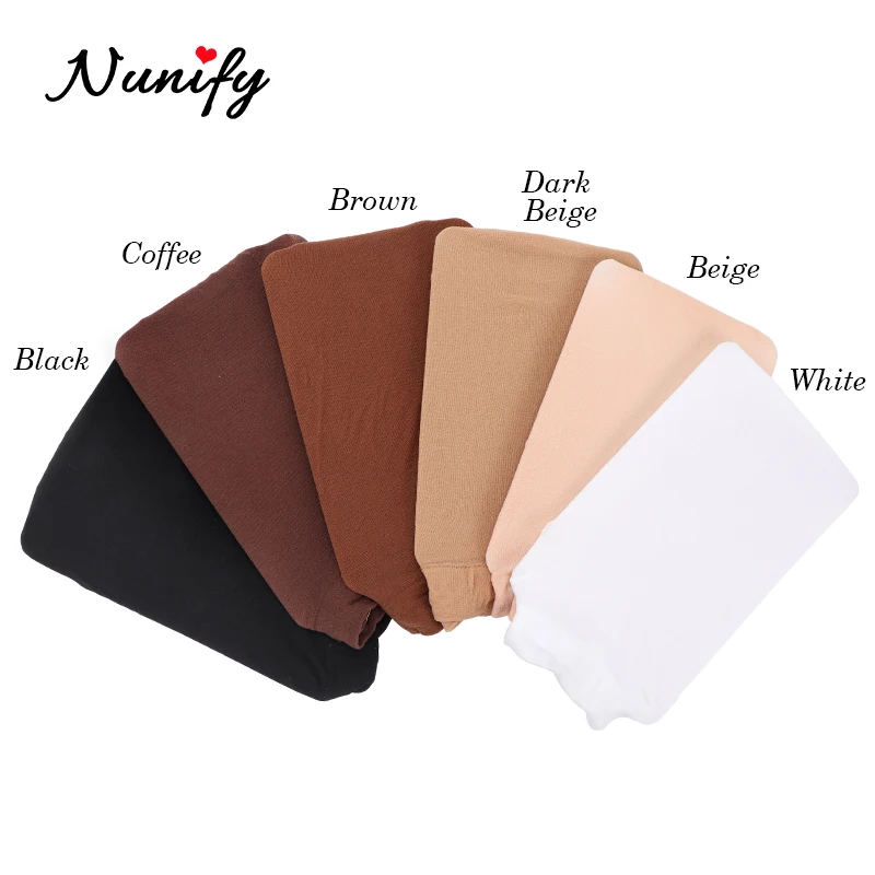 Nunify gorros de peluca de red de malla desnuda con extremo cerrado para pelucas 2 unids/pack tamaño libre gorro de media rojo café negro Begie marrón 6 colores