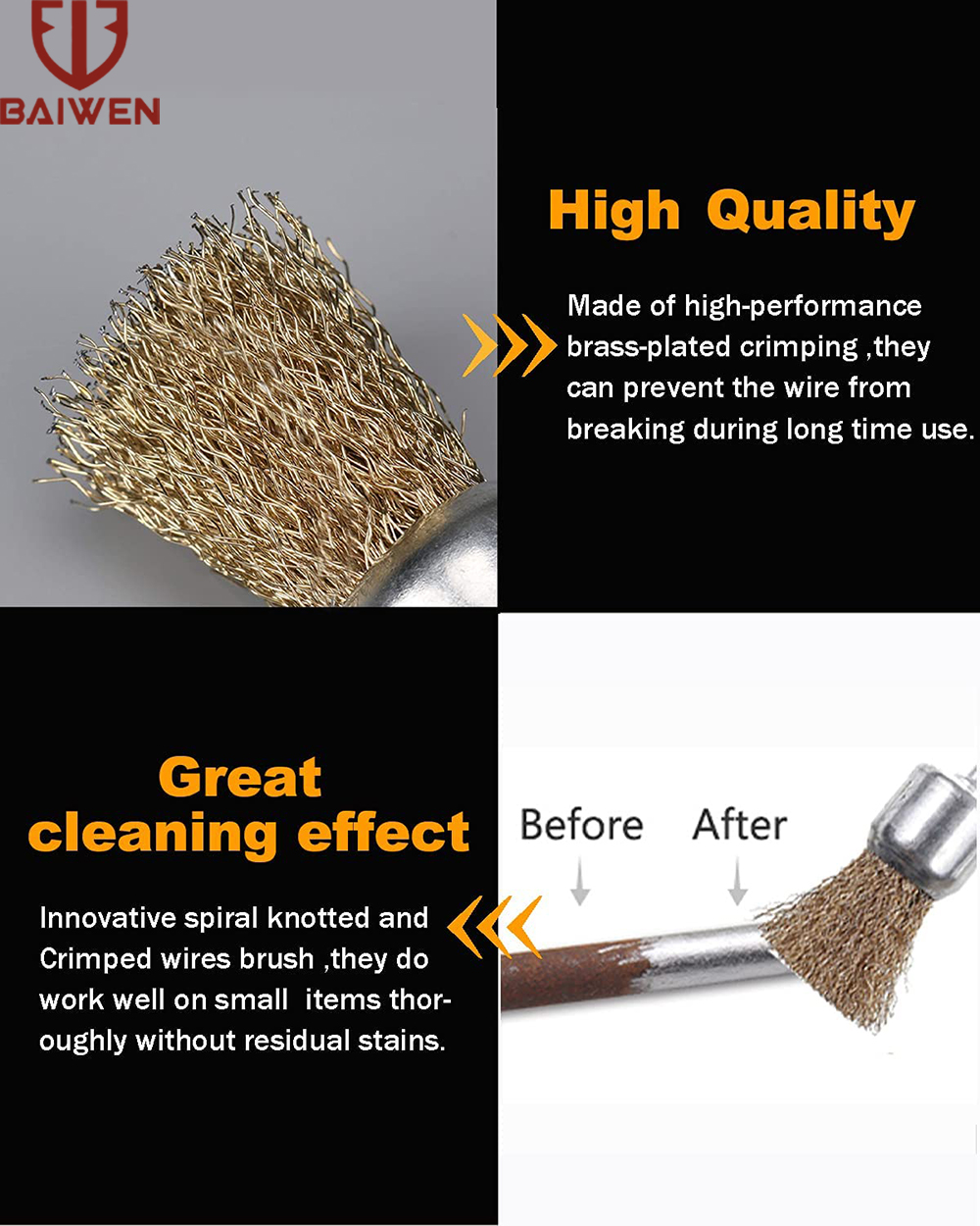 10/16/25 ミリメートル銅メッキ鋼線ホイールブラシドリルロータリーツール彫刻グラインダー研磨金属錆除去ブラシセット