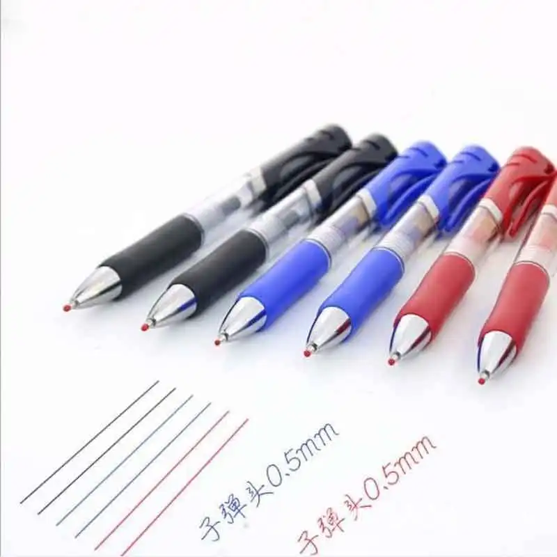 Có Thể Thu Vào Gel Bộ Bút 0.5Mm Màu Đen/Đỏ/Xanh Dương Công Suất Lớn Chấm Bi Tay Cầm Có Thể Thay Thế Được Nạp Lại Cần trường Vật Dụng Văn Phòng