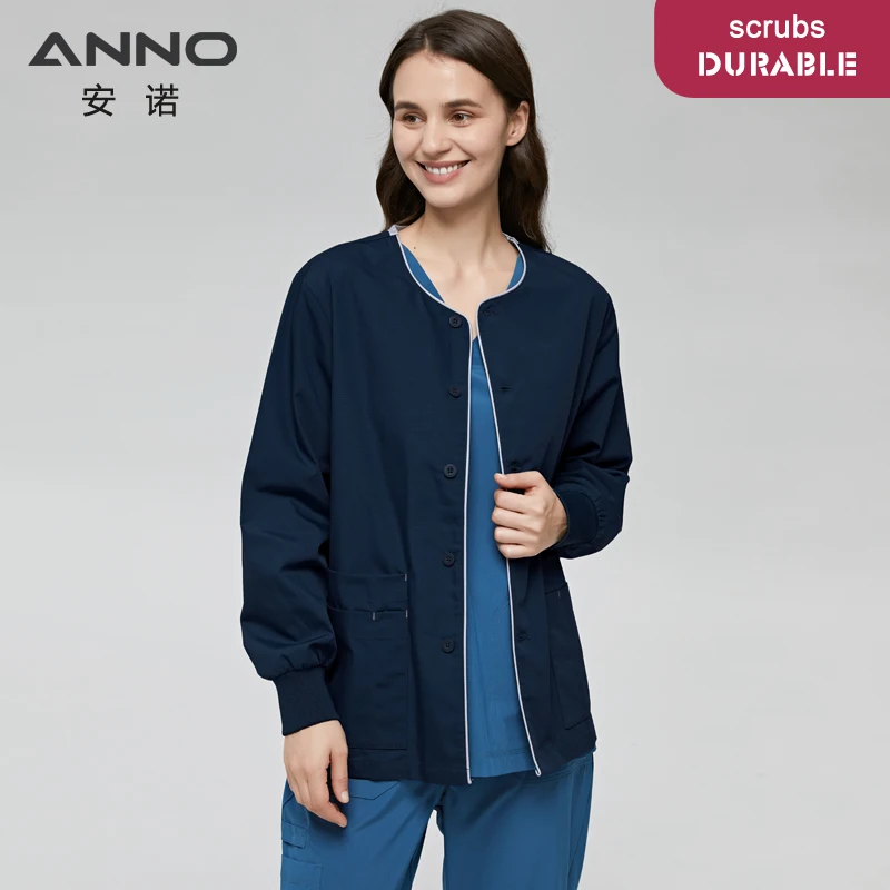Áo Dài Tay Tẩy Tế Bào Chết Toàn Áo Khoác Xinh Xắn Trang Phục Y Tá Ra Áo Bác Sĩ Áo Sơ Mi Bệnh Viện Điều Dưỡng Nhân Viên Đồng Phục Thu Đông Mặc Công Sở