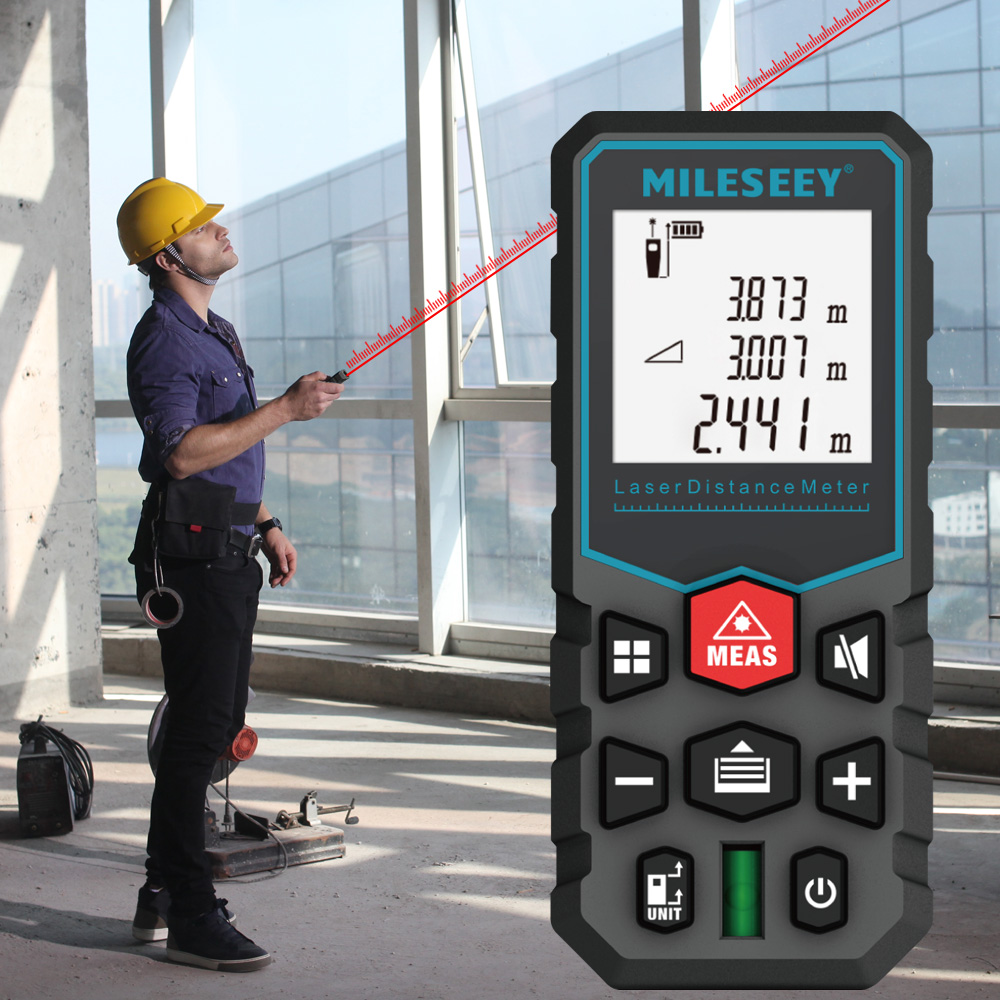 Mileseey Laser-Entfernungsmesser, elektronischer Roulette-Laser, digitaler Band-Entfernungsmesser, Trena Metro Laser-Entfernungsmesser, Maßband