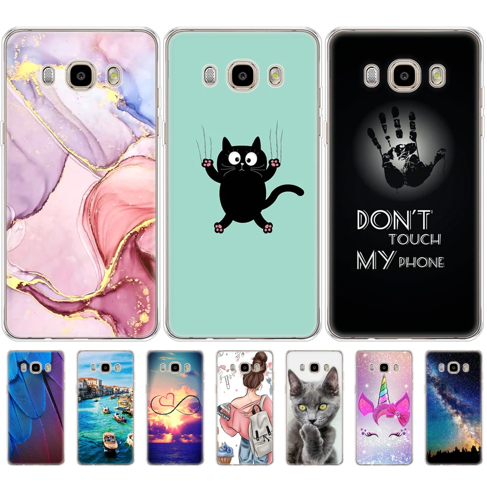 Casing untuk Samsung Galaxy J7 J5 2016 Casing J710 510F PENUTUP UNTUK Samsung J7 J5 2016 Casing Kerangka Musim Dingin Salju Natal