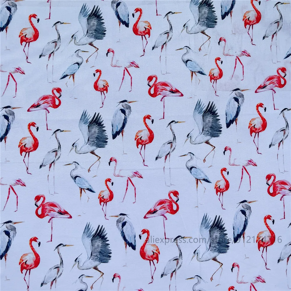 Simulasi Flamingo 100% Bahan Kain Katun Tambal Sulam Kain Jahit Selimut Menjahit DIY Kain Bahan Masker Bayi