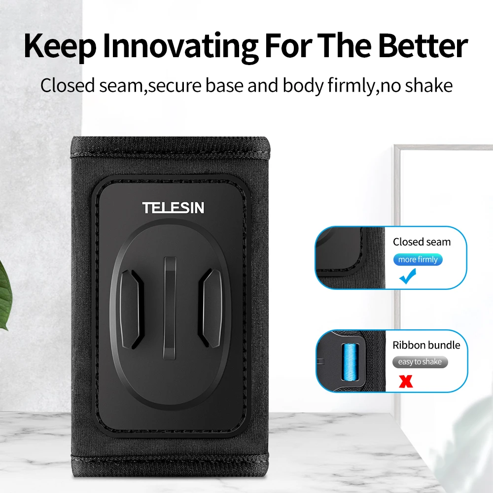 TELESIN 360 °   Soporte de correa de mochila de rotación para GoPro Hero 13 12 11 10 9 8 7 6 5 Insta360 SJCAM EKEN DJI Osmo accesorios de acción