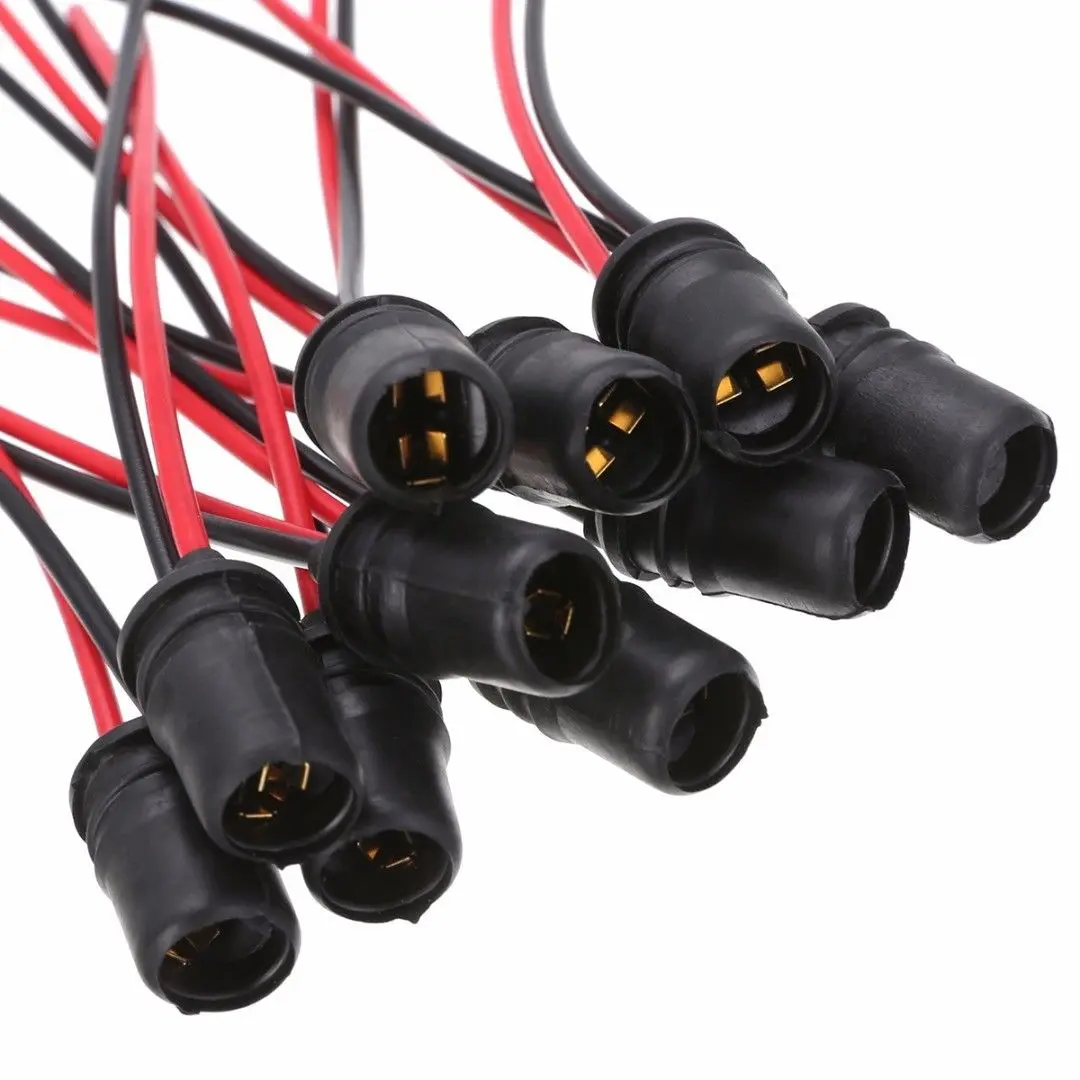 10 Uds T10 W5W casquillo de bombilla de cuña de coche casquillo de bombilla de goma conector de soporte de lámpara para coche camión barco