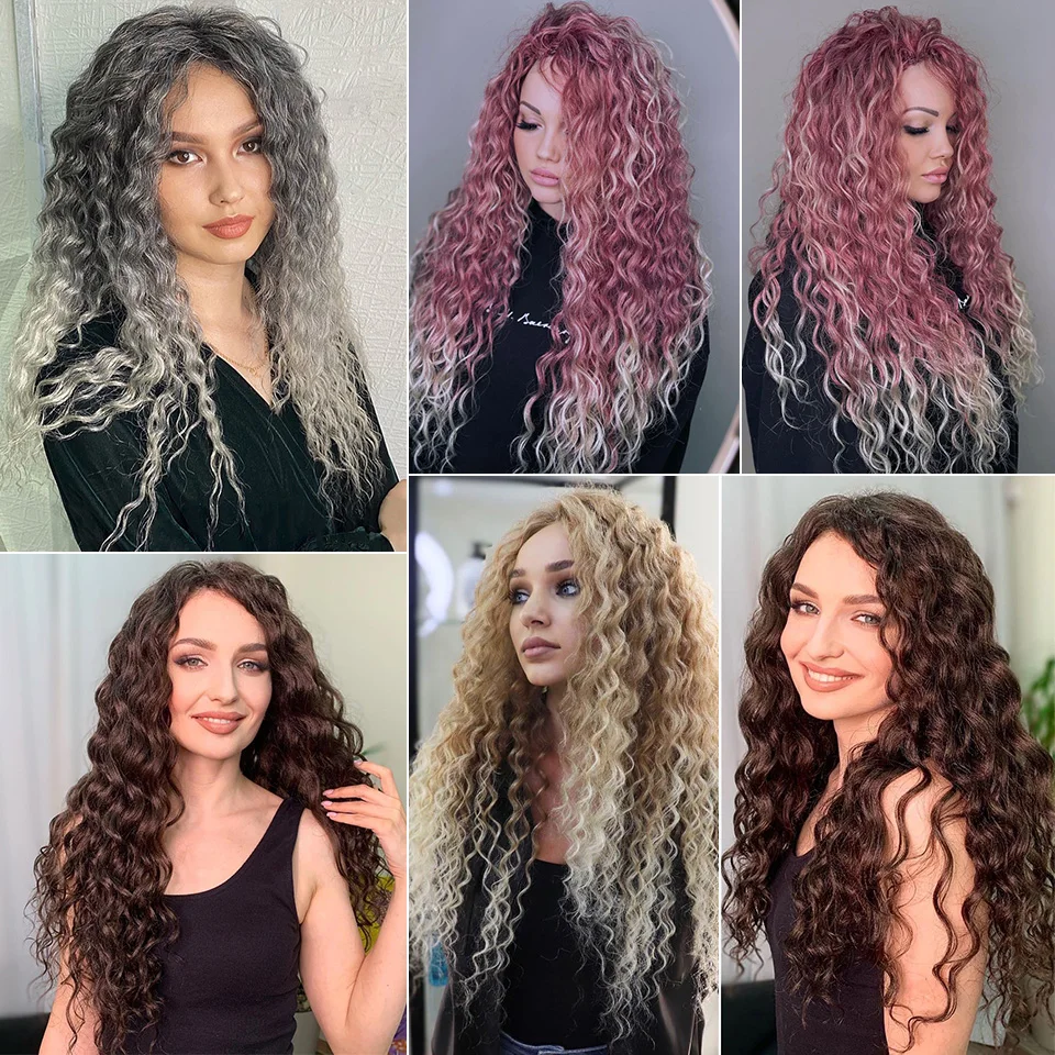 Ocean Wave ต่อผมเปียเกลียวถักไหมพรมโครเชท์วิกผมปลอม Afro Curl ฮาวาย Ombre Curly สีบลอนด์ Water Wave Braid สำหรับผู้หญิง