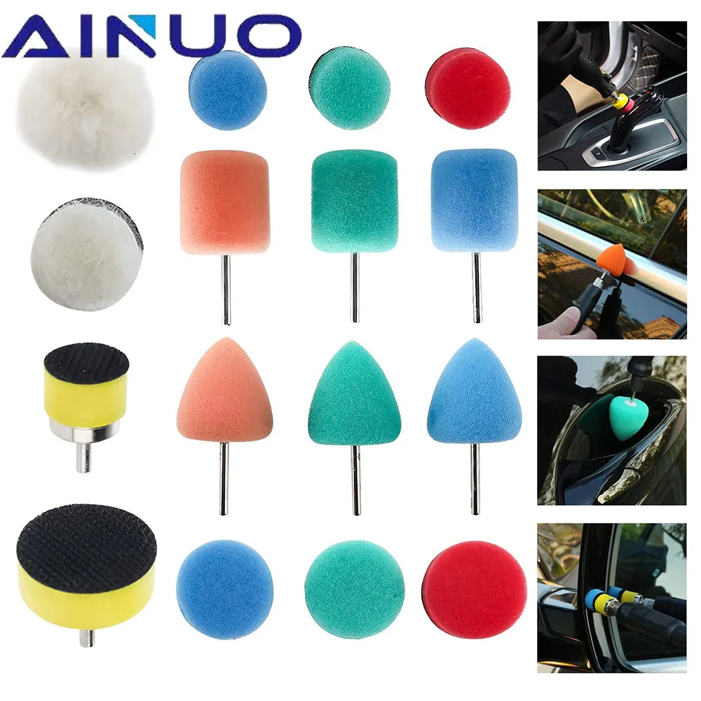 22 Chiếc Đệm Phồng Sáp Đánh Bóng Xốp Lót Bộ Bộ Bánh Xe Trung Tâm Ba Lan ĐỆM PHỒNG Vỏ Tẩy Lông Xốp Máy Đánh Bóng