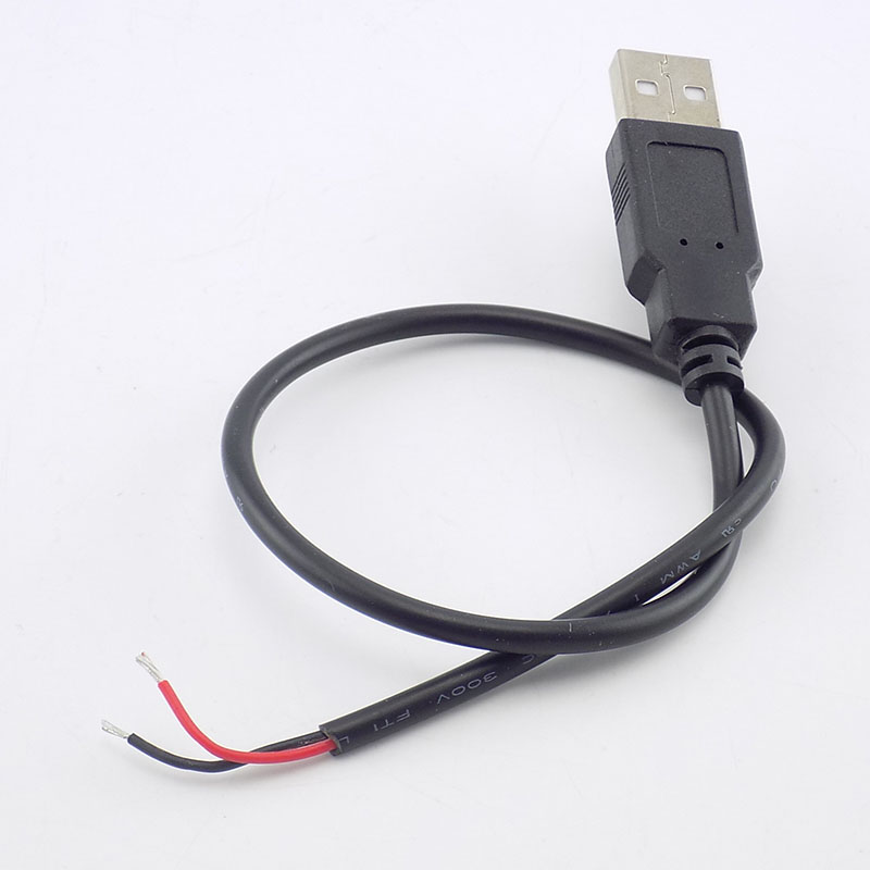 0.3/1/2 メートル DC 5V USB 2.0 タイプ A オス 2 ピンケーブル電源アダプタ充電スマートデバイス DIY コネクタワイヤー H10