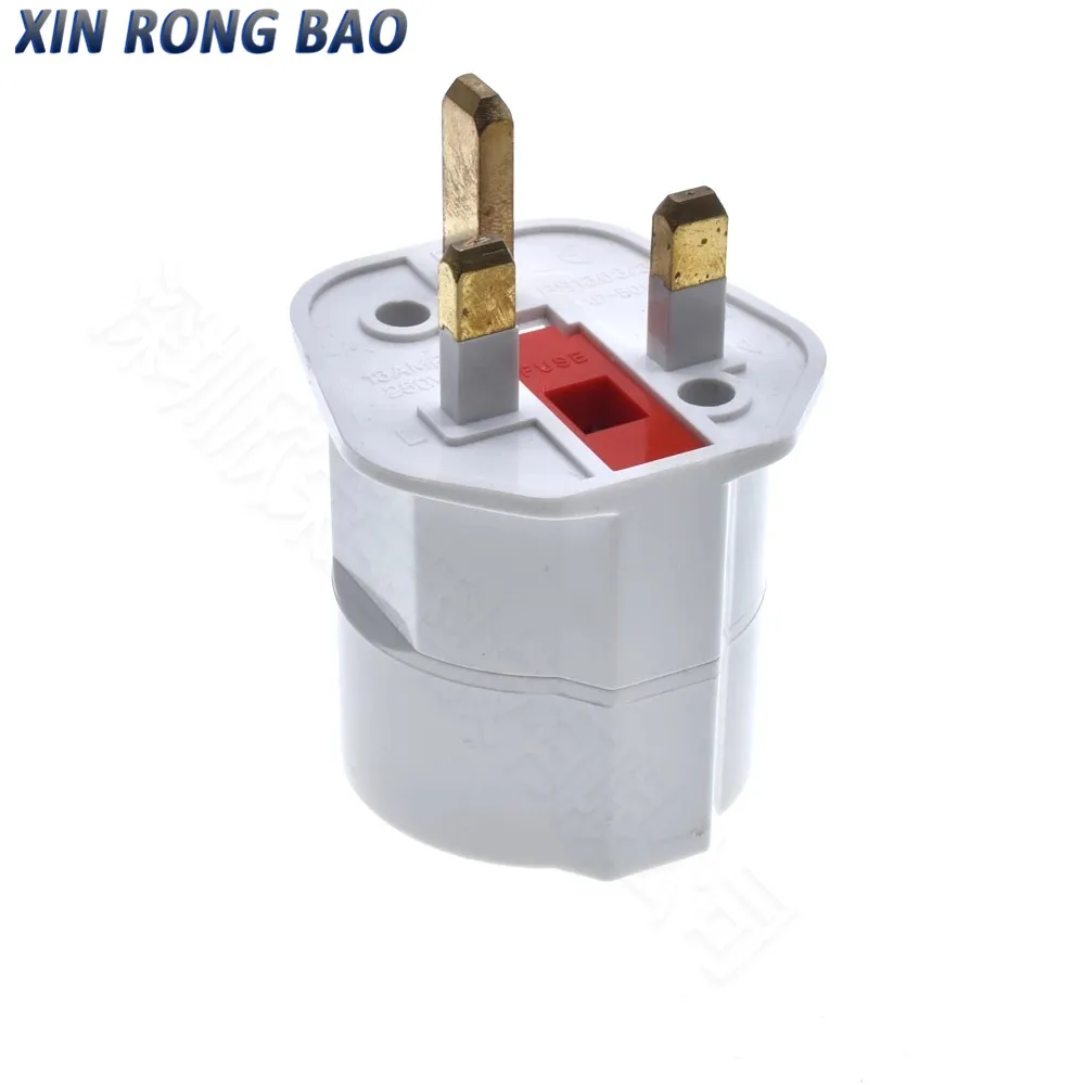 Nova superfície branca preta alemanha/frança/rússia para reino unido 3 pinos com 13a 250v plugue fundido adaptador de viagem soquete tipo reino unido plugue XD-501-E