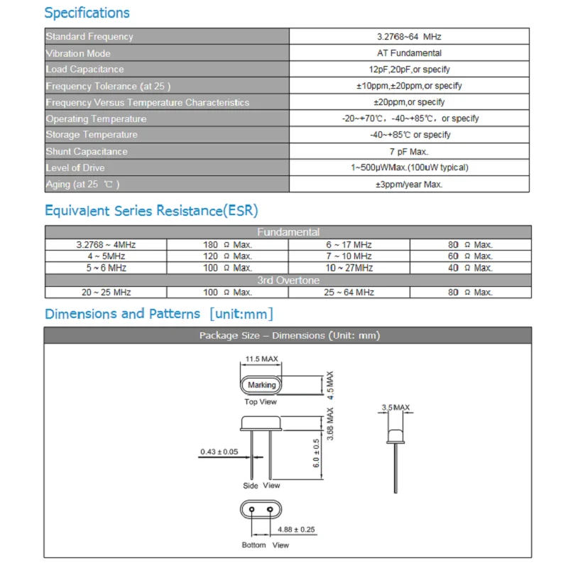 10PCS HC-49US 2 P 49S 3.579545MHZ DIP-2 Pasif HC-49S Crystal Osilator Elektronik Kit Resonator Kuarsa Resonator 20PF ± 20PPM