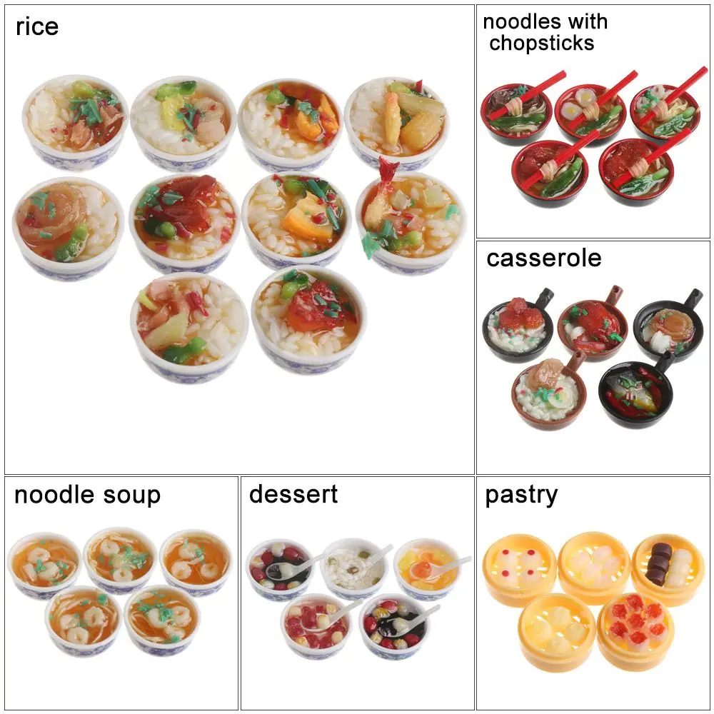 1 Cái Ngẫu Nhiên Thu Nhỏ Nhà Búp Bê Trung Quốc Cơm Bánh Ngọt Thùng Đựng Mì Món Tráng Miệng Bếp Đồ Chơi Thức Ăn Giả Đồ Chơi Nhà Búp Bê Trang Trí