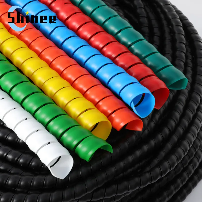 1/2/5 Mét 8Mm 10Mm Dòng Người Tổ Chức Ống Bảo Vệ Linh Hoạt Xoắn Ốc Bọc Dây Cuộn Cáp Dây tấm Bảo Vệ Cáp Tay Bao Ống