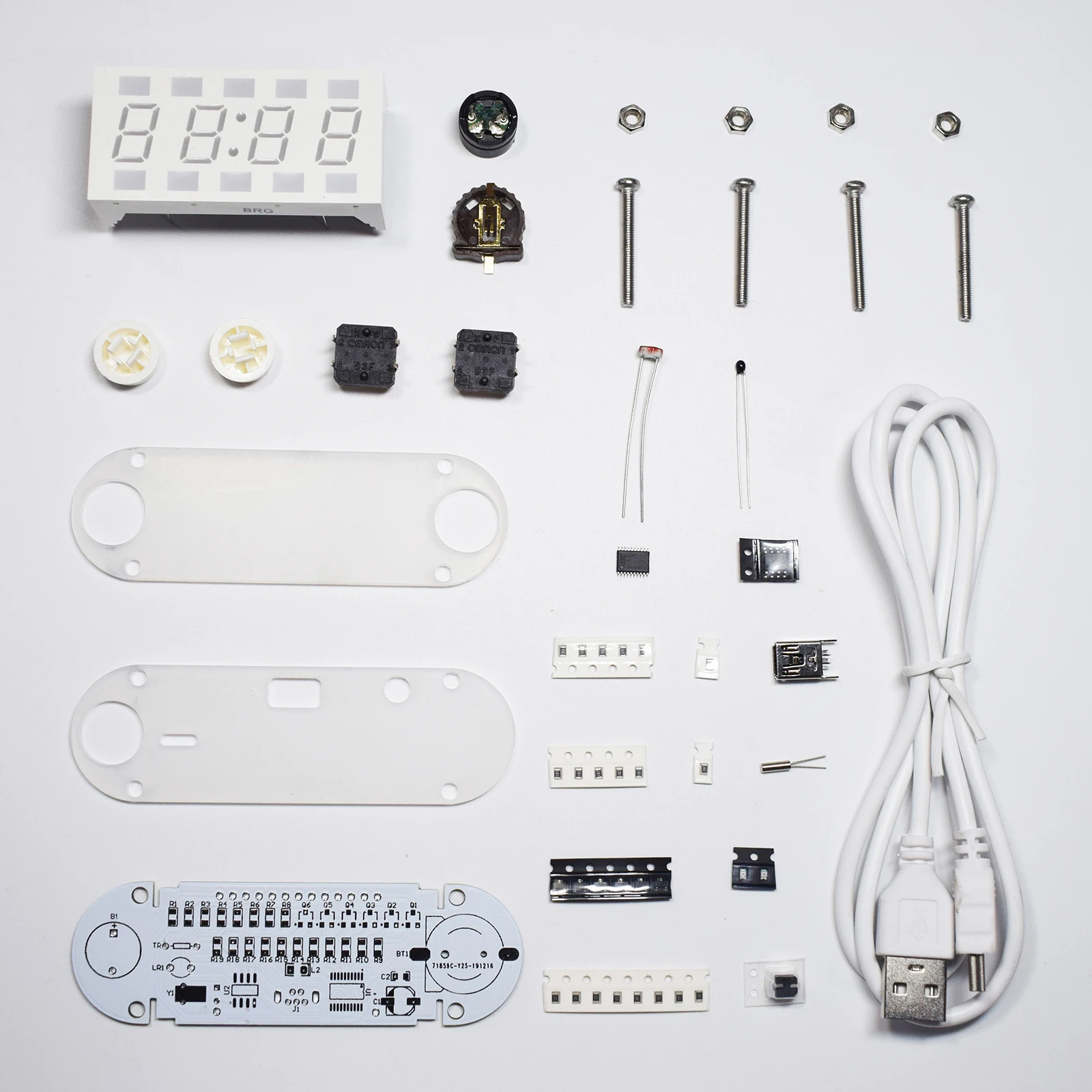 Mini Kit de reloj electrónico LED de 4 dígitos, tubo Digital de dos colores, multifuncional, DIY