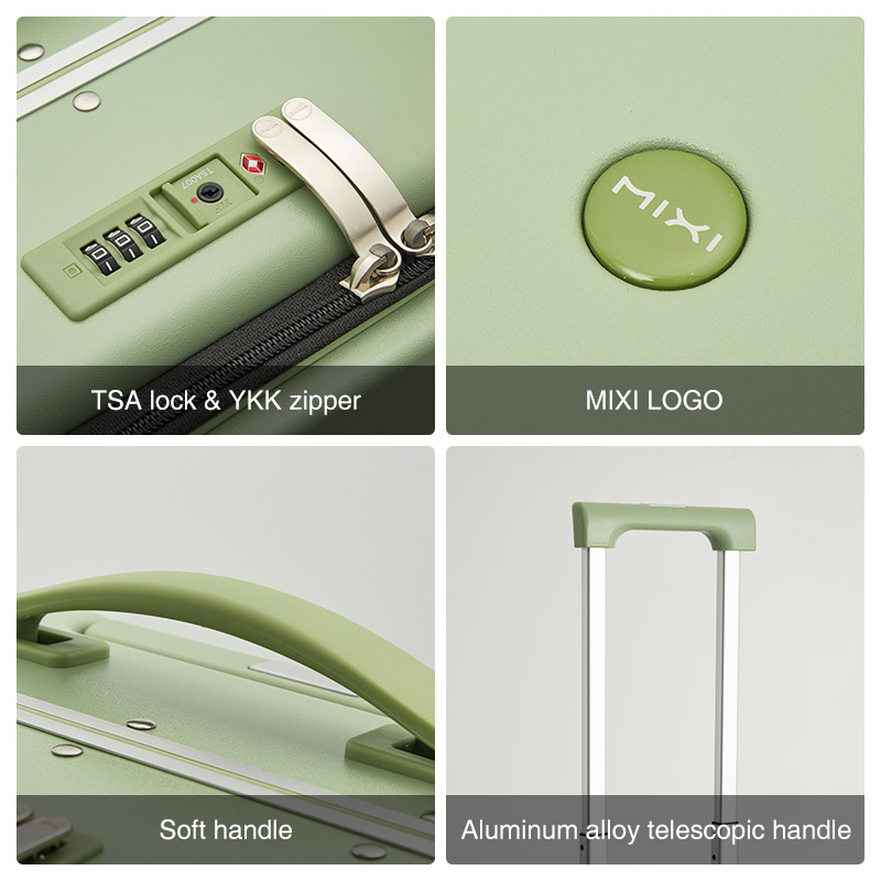 Mixi ยี่ห้อ Luxury Design กระเป๋าเดินทางโพลีคาร์บอเนตกระเป๋าเดินทางกลิ้ง 8 ล้อปินเนอร์ TSA ล็อค 18 20 นิ้ว