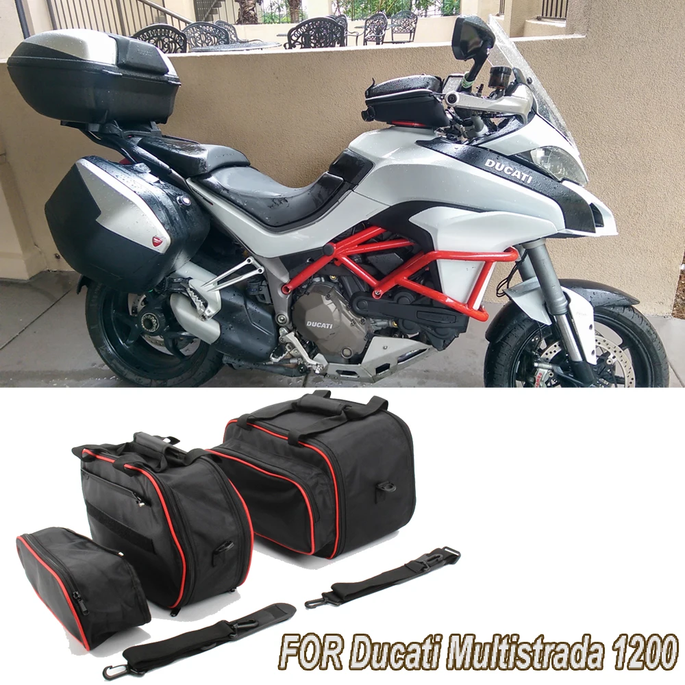 Para Ducati Multistrada 1200 de 2015 1260/950 de 2017 bolsa de almacenamiento para motocicleta bolsas de equipaje bolsa de caja lateral bolsa interior buje