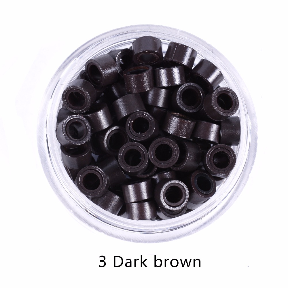 200 Stück 500 Stück/Packung 5,0 mm mit Silikon ausgekleidete Mikroglieder, Ringe, Perlen, Haarring, Haarperlen, mit Silikon ausgekleidete Perlen, 9 Farben optional