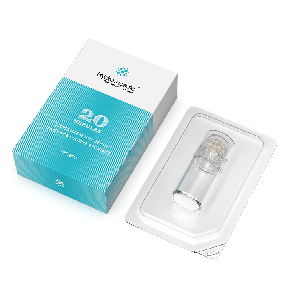 Hydra Derma 20 pines puntas de titanio dorado microaguja Derma sello antienvejecimiento cara piel reutilizable Micro aguja
