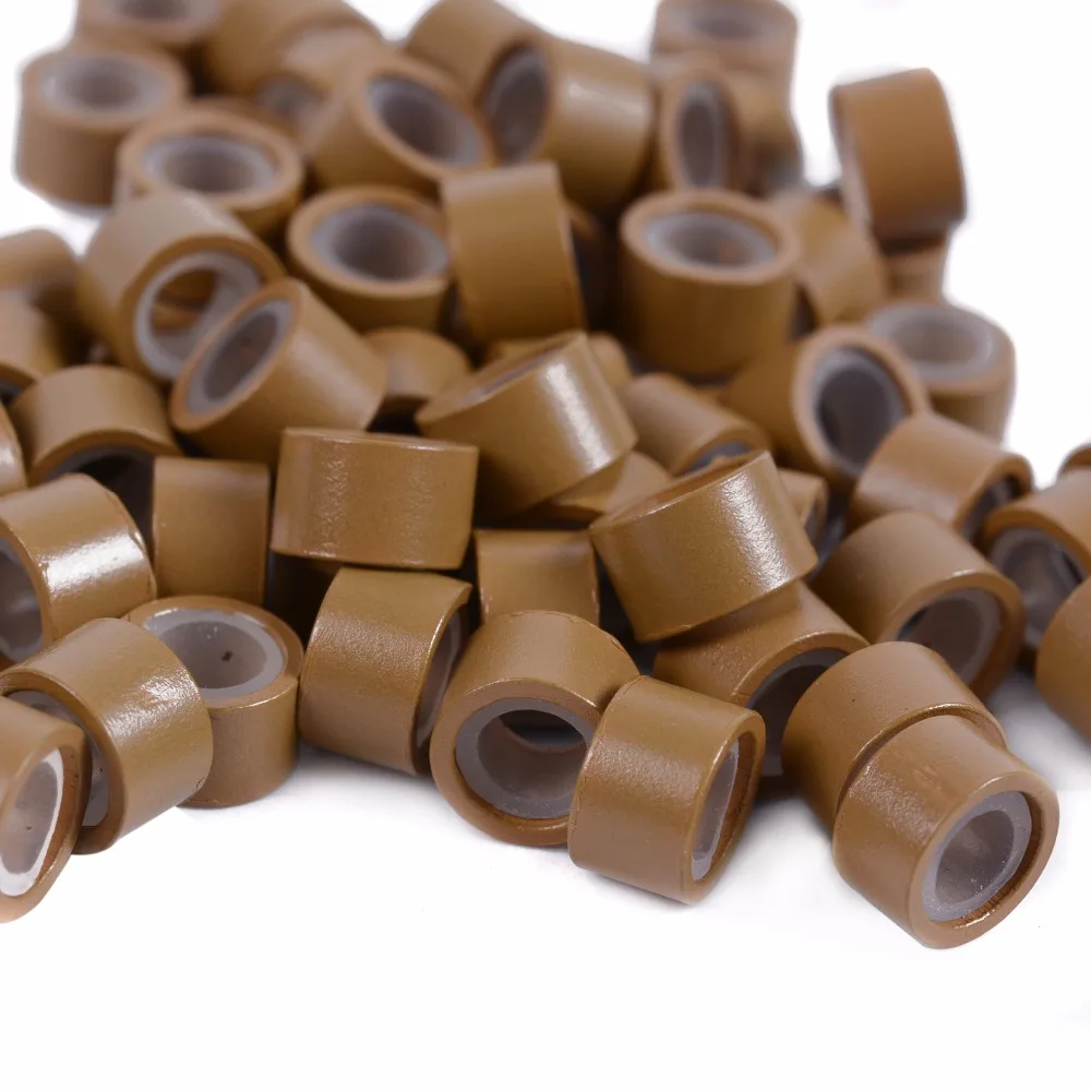 200 Stück 500 Stück/Packung 5,0 mm mit Silikon ausgekleidete Mikroglieder, Ringe, Perlen, Haarring, Haarperlen, mit Silikon ausgekleidete Perlen, 9 Farben optional