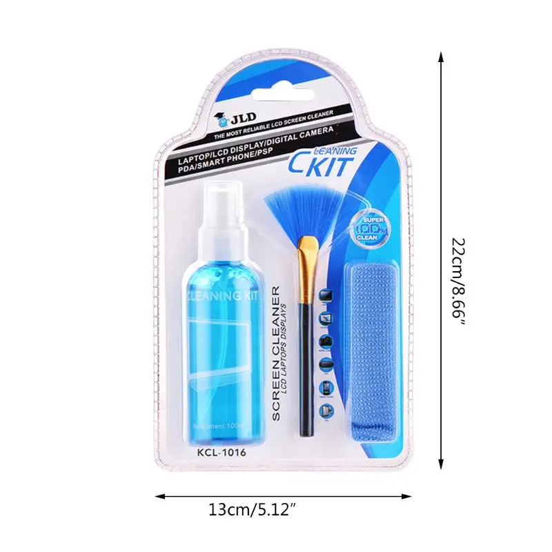 3 Cái/bộ Màn Hình Dung Dịch Vệ Sinh Cho Laptop/Điện Thoại/iPad/Mắt/Thiết Bị Gia Dụng Bụi Bao Gồm Xịt + bàn Chải +