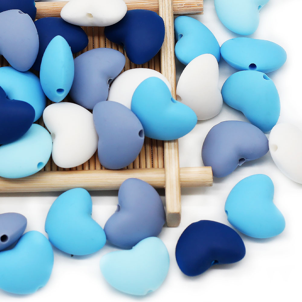 น่ารัก-idea 10pcs รูปหัวใจซิลิโคนลูกปัดทารก Teething Chew ลูกปัด DIY Pacifier CHAIN ของเล่นอุปกรณ์เสริม BPA ฟรีสินค้าเด็ก