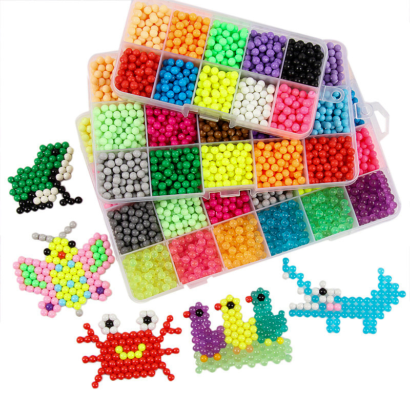 36 Màu 5Mm Bộ Đổ Hạt Xếp Hình Pha Lê DIY Xịt Nước Magic Hạt Bộ Trò Chơi Bi 3D Tay Ma Thuật đồ Chơi Dành Cho Trẻ Em
