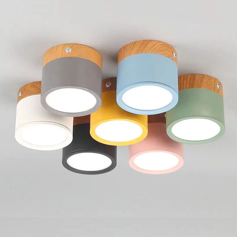 Đèn LED Âm Trần Downlight Âm Trần 5W 7W 9W12W15W Bắc Âu Gỗ Led Hiện Đại Bề Mặt Gắn Âm Trần Chiếu Điểm, trang Trí Nội Thất Ánh Sáng