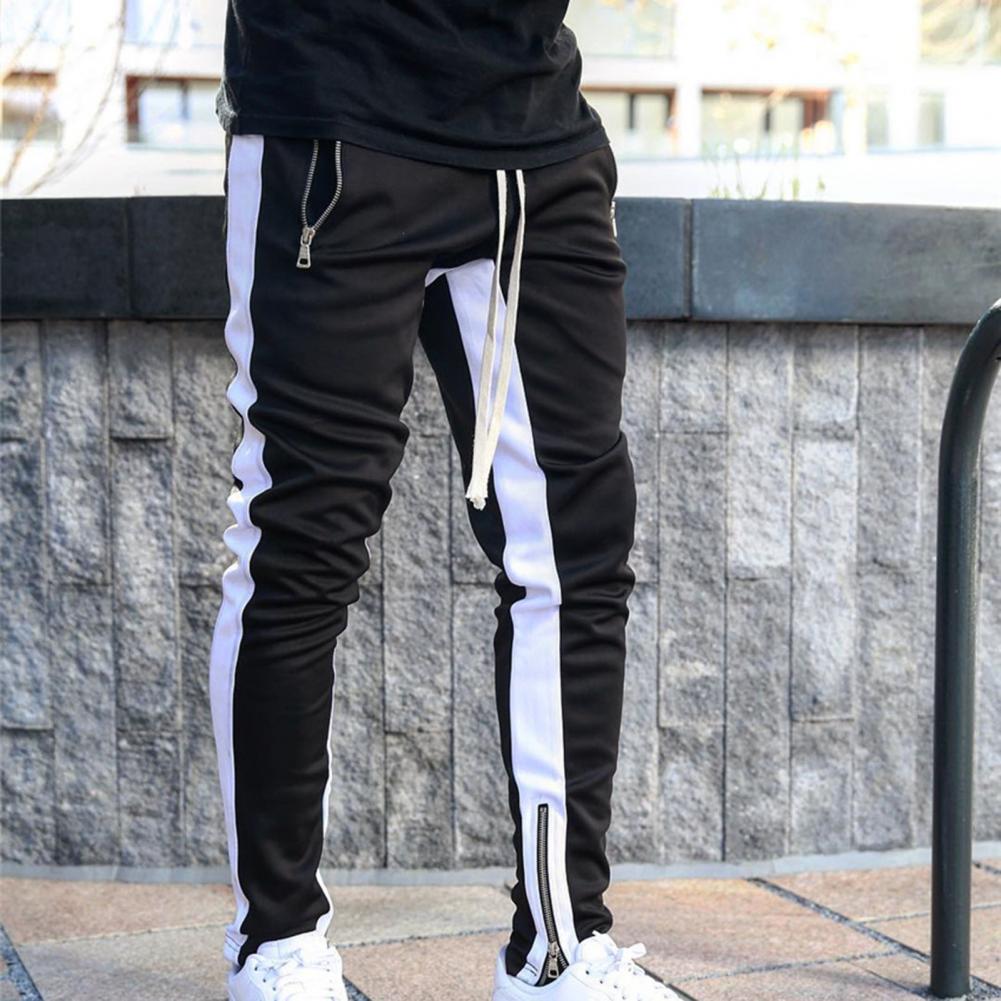 Áo Quần Jogger Thể Dục Thể Hình Tập Gym Dài Dài Thấm Hút Mồ Hôi Cho Màu Sắc Tương Phản Lưng Thun Dây Rút Thoáng Khí Quần Thu