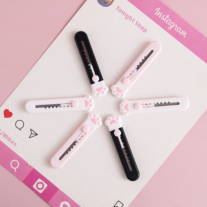 Kawaii Mini Katze Pfote Kunst Utility Messer Express Box Messer Papier Cutter Handwerk Verpackung Nachfüllbare Klinge Schule & Büro Schreibwaren